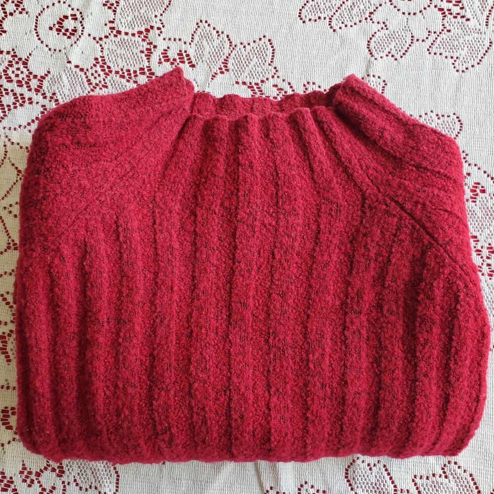 Venezia Women Sweater 18/20 Plus Size Red Wool Blend Long Sleeve Pullover Casual